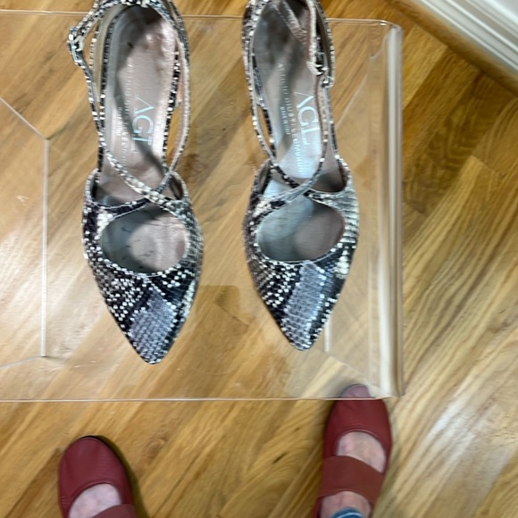AGL Attilio Giusti Leombruni Split Heel d’Orsay Snake Print Pump Size 37 - Picture 13 of 13